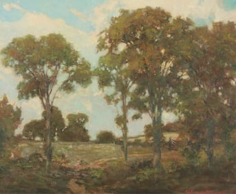 Robert Emmett Owen - Tall Trees in Meadow O/C