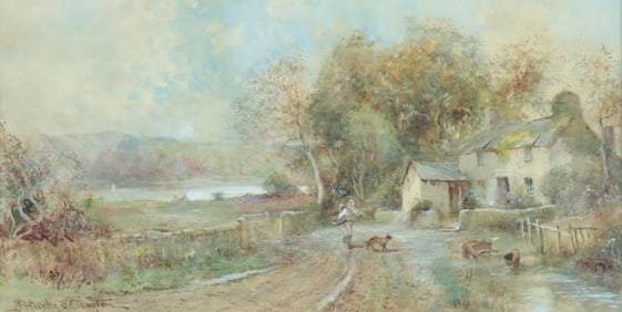 J. Hughes Clayton - Rural Landscape W/C