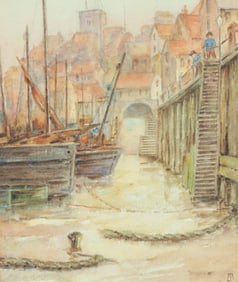 James Henry Moser - Folkestone Harbour W/C 19th C