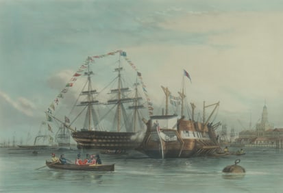 Portsmouth Harbour - Victory Saluting Her Majesty