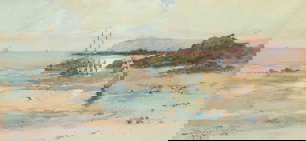 J. H. Clayton - Coastal Landscape W/C