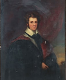 19th C. Portrait of Scholar in Robes - O/C