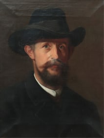 Portrait of a Man with Hat and Beard O/C