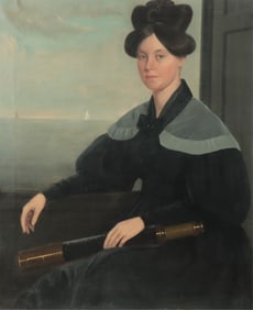 19th C. Painting of Sea Captain's Wife, O/C