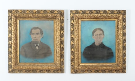 Pair of 19th C. Acorn & Leaf Carved Frames