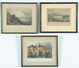 British School - Three Landscapes, 19th C