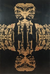 William M Kent - RFK - monoprint on fabric