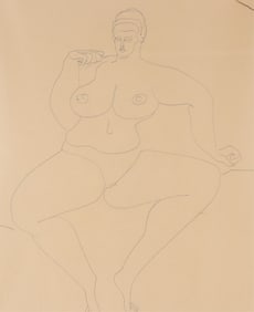 Gaston Lachaise - Female Nude - graphite on paper