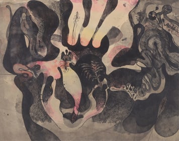 Clifford LaFontaine - Untitled - Ink & Watercolor