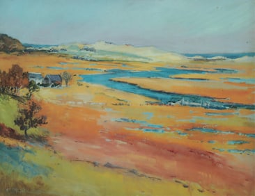 Gertrude Beals Bourne - Marshlands With House