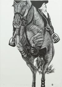 Osmeivy Ortega Pacheco - Equestrian, Woodcut