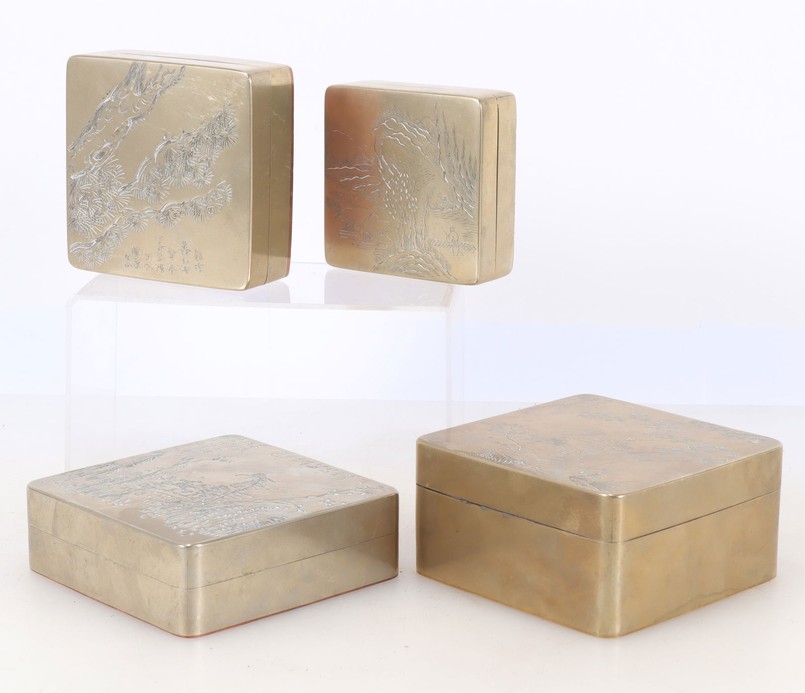 Chinese Brass Scholar Ink Boxes (1 of 15)