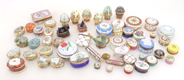 Group Battersea Style Boxes & Case, 20th C