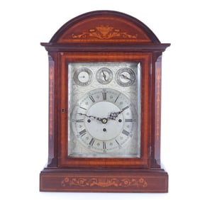 Edwardian Inlaid Mahogany Musical Bracket Clock