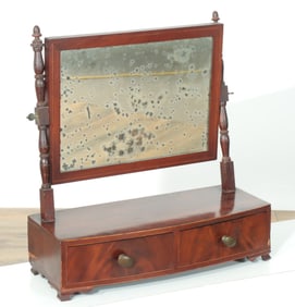 Federal Inlaid Mahogany Shaving Mirror