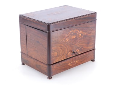 Napoleon III Inlaid Rosewood Tantalus, mid 19th C