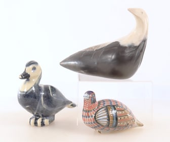 Group of Pottery Birds