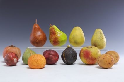 Group of Carved Stone & Marble Fruit