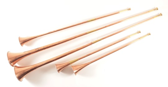 Large Brass & Copper Fox Hunting Horns