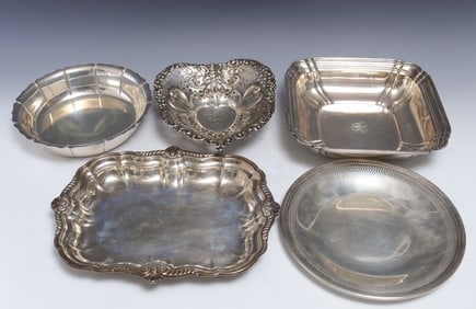 Group of American Sterling Silver Trays & Bowls