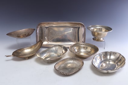 Group of American Sterling Silver Trays & Bowls