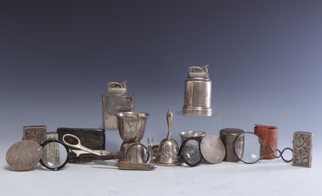 Group of Sterling Silver Barware & Lighters