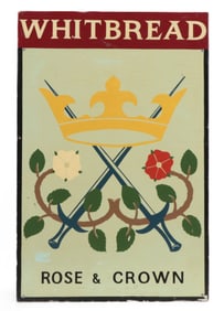 WHITBREAD Rose & Crown - English Pub sign