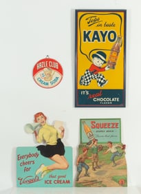 4 Beverage & Ice Cream Advertisement Signs