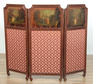 English Three-Panel Fire Screen, 20th C
