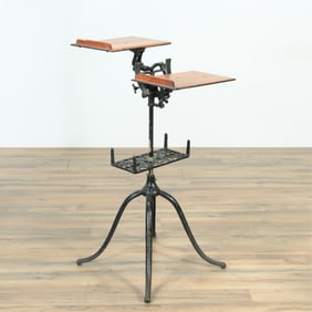 Victorian Oak and Cast Iron Music Stand