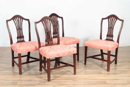 Four George III Mahogany Side Chairs, 18th C.