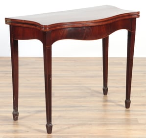 George III Style Inlaid Mahogany Games Table, 19C