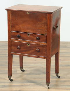 George III Style Mahogany Cellarette: George III Style Mahogany Cellarette, hinged top with partitioned drawer 30" H x 19.5" W x 13" D Property from the estates of Thomas Johnson Hubbard and Anne Attfield Hubbard of Bronxville NY and Corn