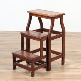 George III Style Mahogany Library Steps