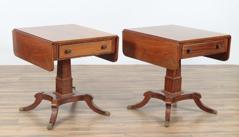 Pair Regency Style Inlaid Rosewood End Tables