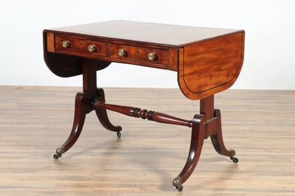 Regency Inlaid Mahogany Sofa Table, 19th C.