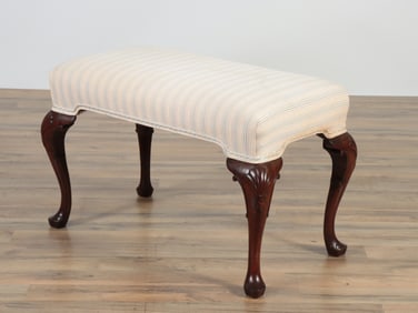 Queen Anne Style Mahogany Bench