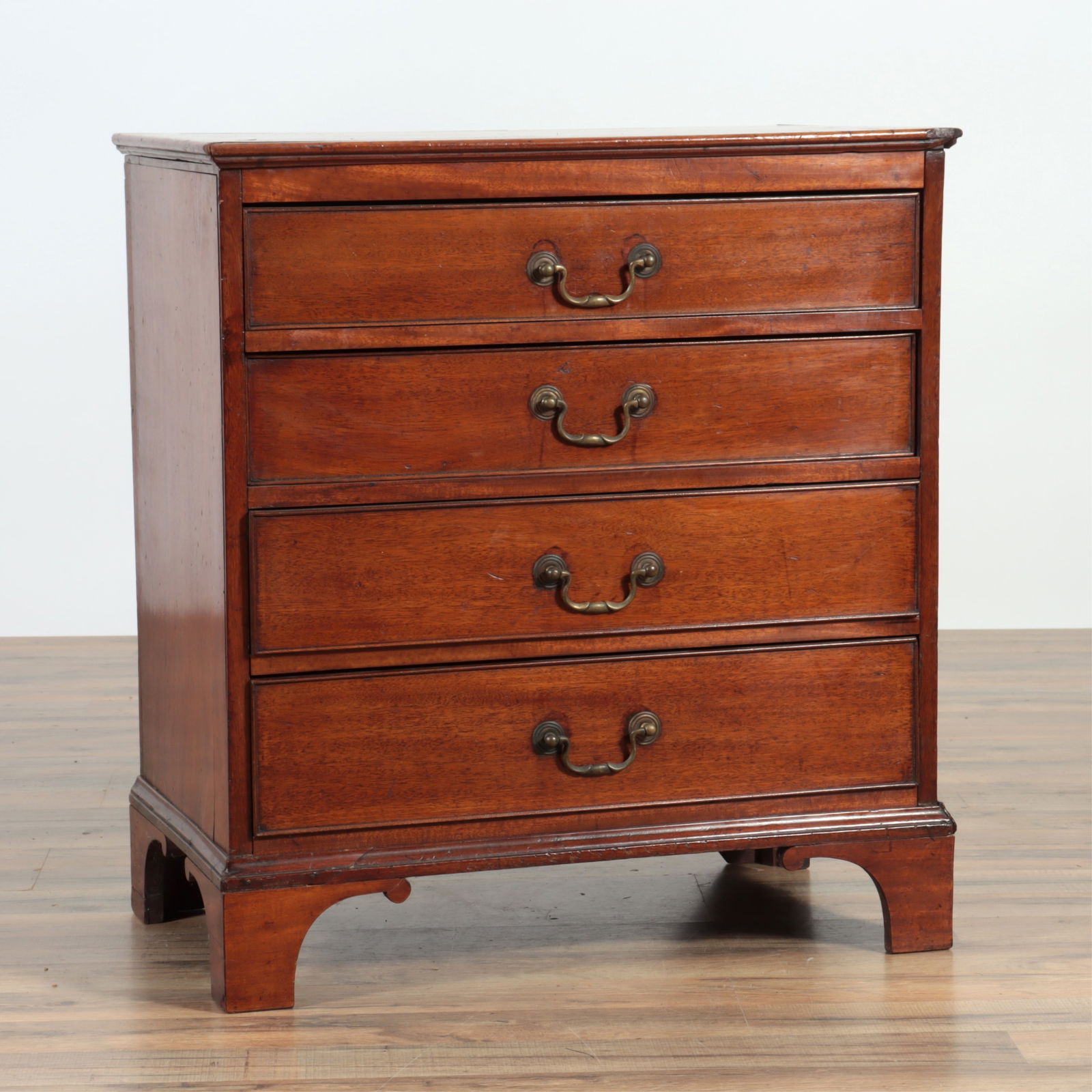 Small George III Style Mahogany Chest of Drawers: Small George III Style Mahogany Chest of Drawers 28" H x 25.5" W x 16" D Property from the estates of Thomas Johnson Hubbard and Anne Attfield Hubbard of Bronxville NY and Cornwall CT. Tom served as c