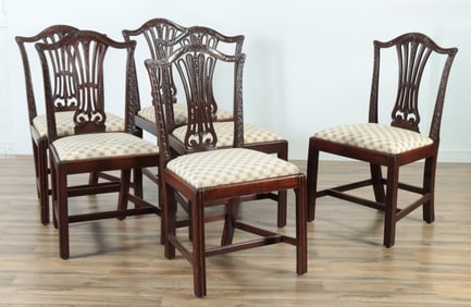 Six George III Mahogany Dining Chairs, 18th C.