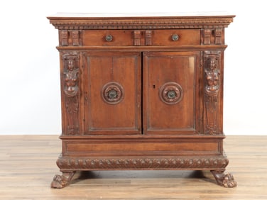 Italian Baroque Style Walnut Credenza