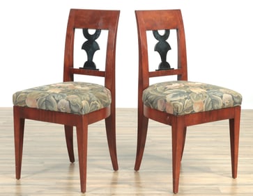 Pair of Biedermeier Cherry Side Chairs