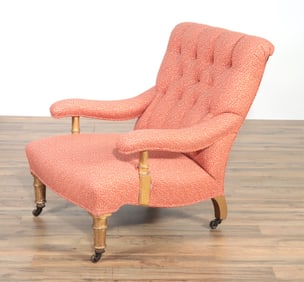 Victorian Giltwood Slipper Armchair, c.1865