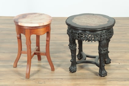 Two Marble Top Small Tables