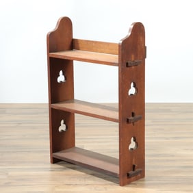 Arts & Crafts Oak Hanging Bookshelf