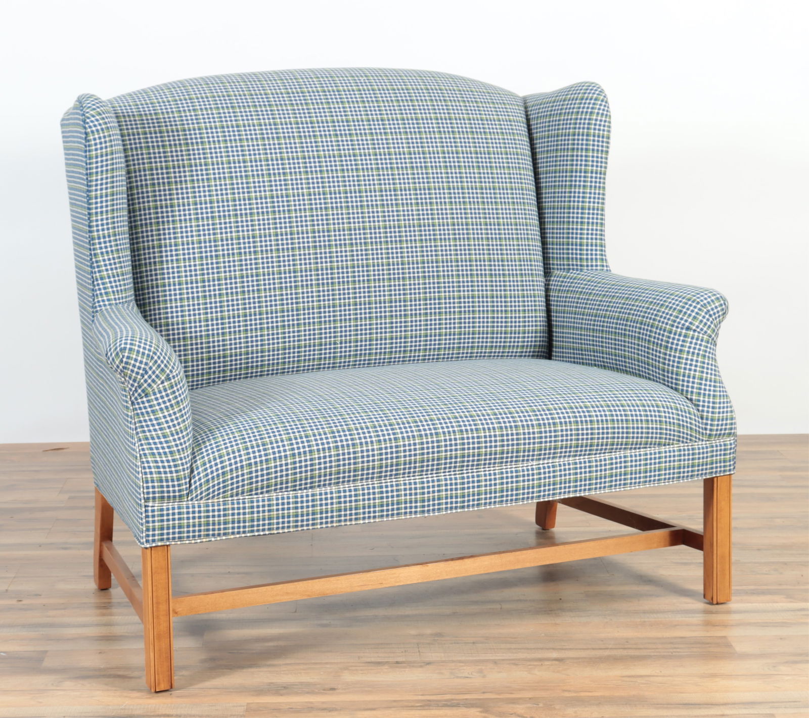 George III Style Faded Mahogany Wing Sofa (1 of 4)