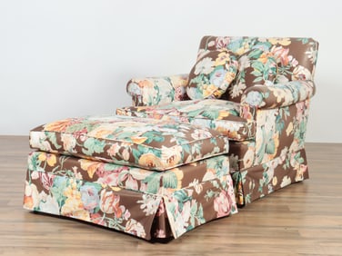 Modern Upholstered Club Chair & Ottoman