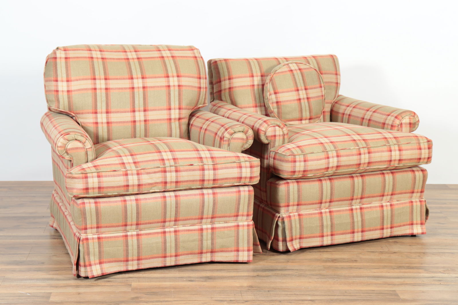 Pair Modern Upholstered Club Chairs (1 of 8)