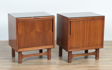 Pair Merton Gershun for Cavalier Walnut Cabinets