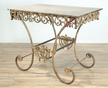 French Style Patisserie Marble Top Table