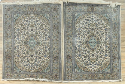 Pair of Kashan Carpets 7-3 x 4-7